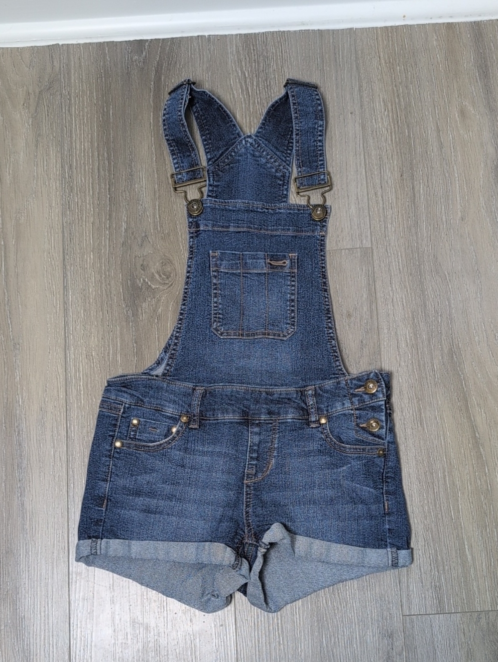 Blue Spice Denim Short Overalls - Classic Blue